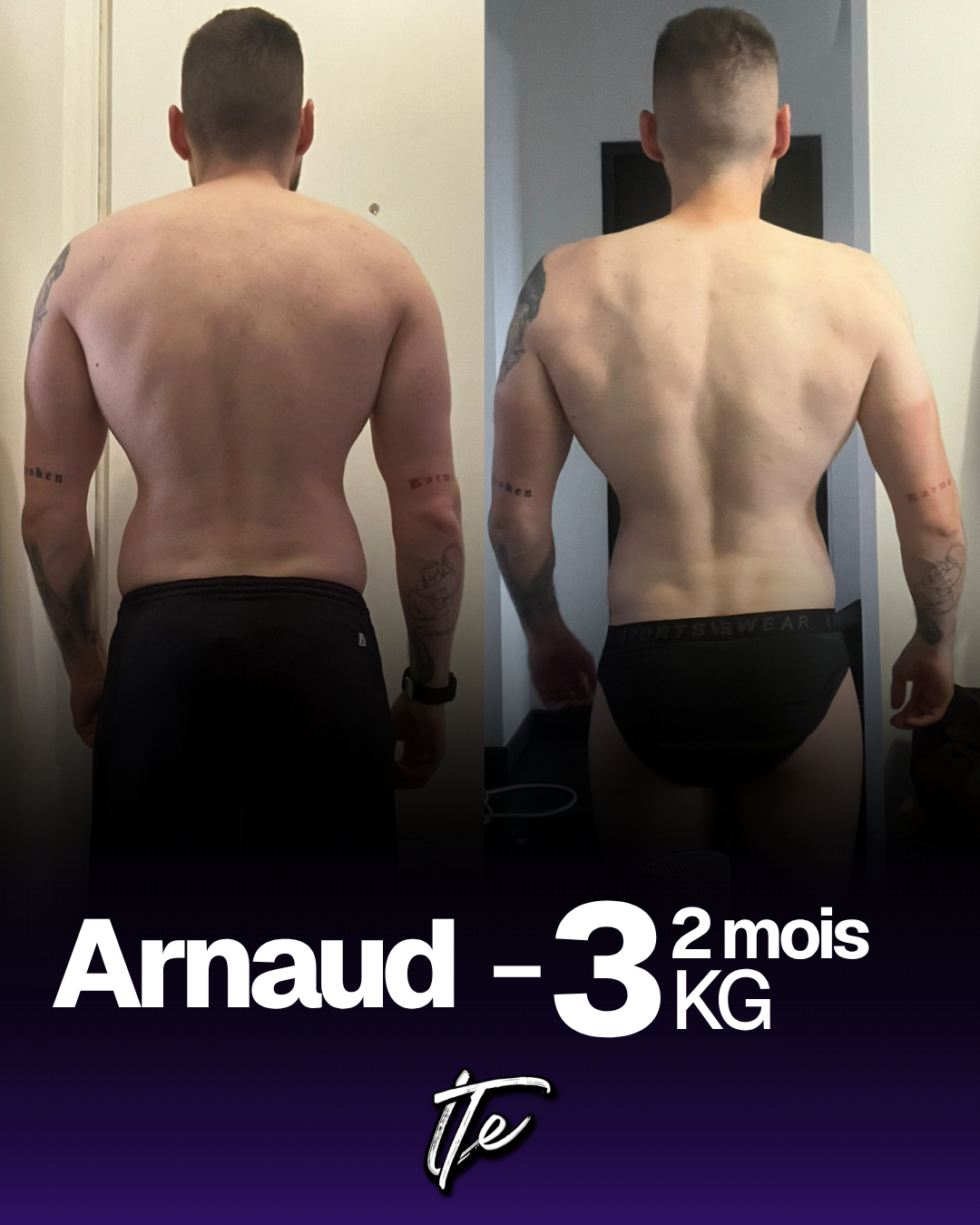 Arnaud — avant/après -3kg